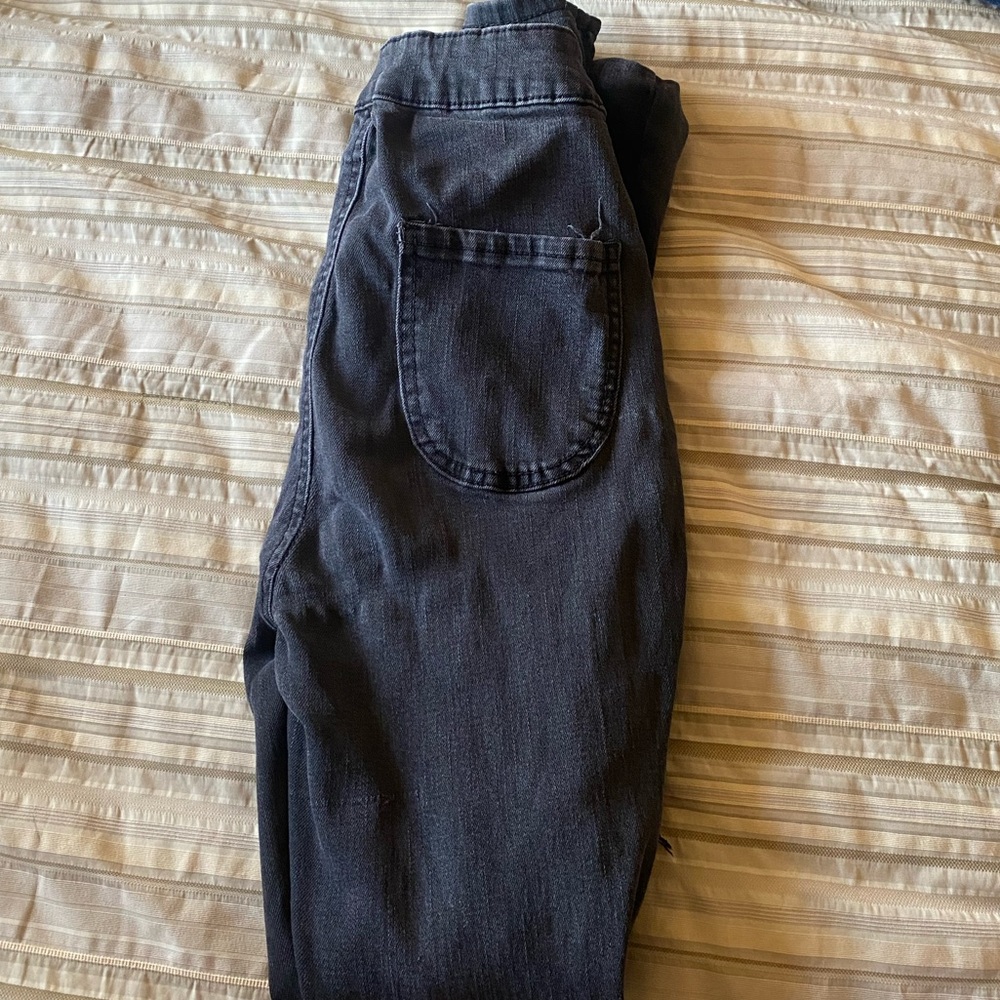 Selling black boom boomjeans! Really high rise with some holes in them